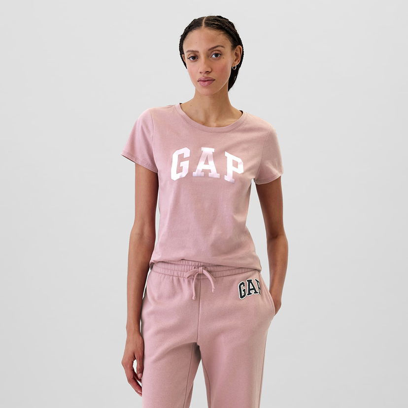 Majica kratkih rukava GAP T-shirt Logo Shortleeve Tee Lilas Pink XS Smeđa | 417797-13