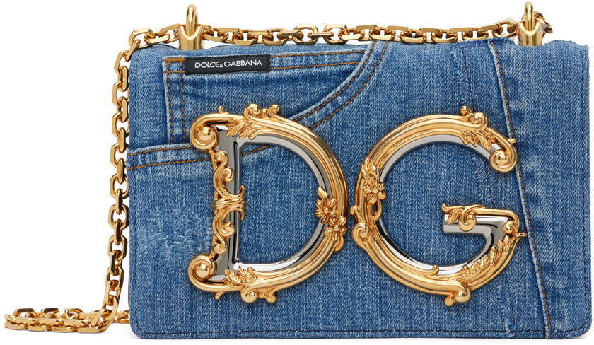 Ručna torbica Dolce & Gabbana Blue Patchwork Denim Bag Plava | BB6498 AO621, 0