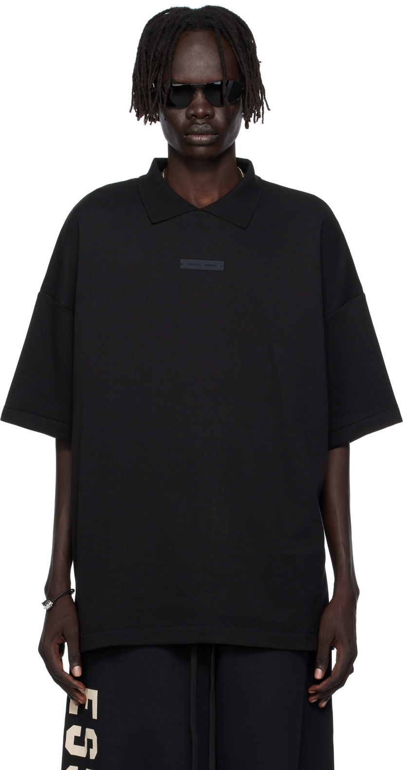 Polo majica Fear of God ESSENTIALS 90s Fit Piqué Polo Crna | 125SP254400F