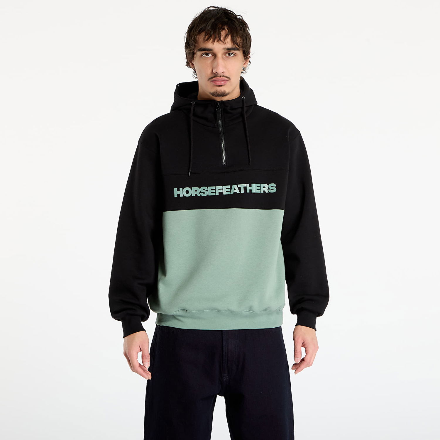 Dukserice Horsefeathers Fulton Half-Zip Color-Block Hoodie Višebojno | SM1354I, 0