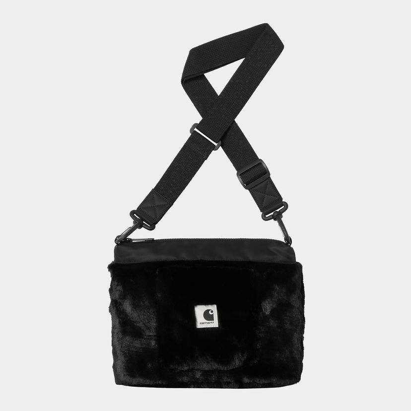 Torba za rame Carhartt WIP Olney Faux Fur Shoulder Bag Crna | I035360_1