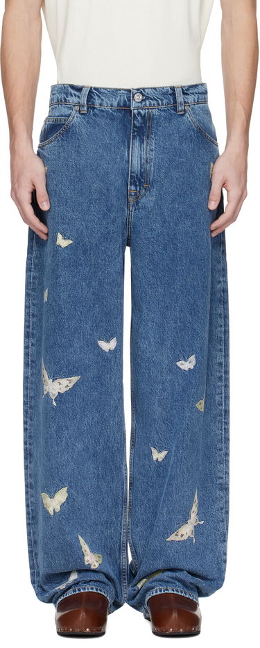 Jeans OUR LEGACY Our Legacy Vast Cut Butterfly Embroidered Jeans Plava | M2255VCI, 0