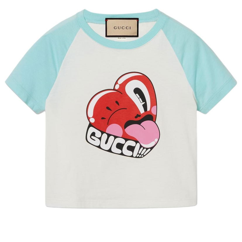 Majica kratkih rukava Gucci Cotton Jersey Short Sleeved T-Shirt With Print Bijela | 768183-XJGHN-9095