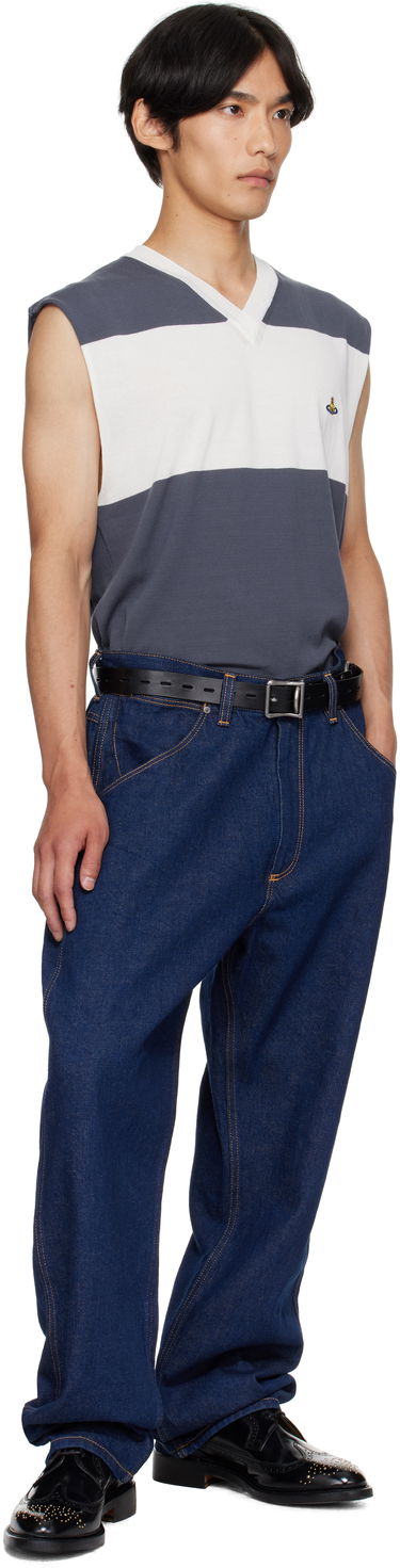 Džemper Vivienne Westwood Vivienne Westwood Ollie Striped Sweater Vest Siva | 2701002J-Y003F-, 4