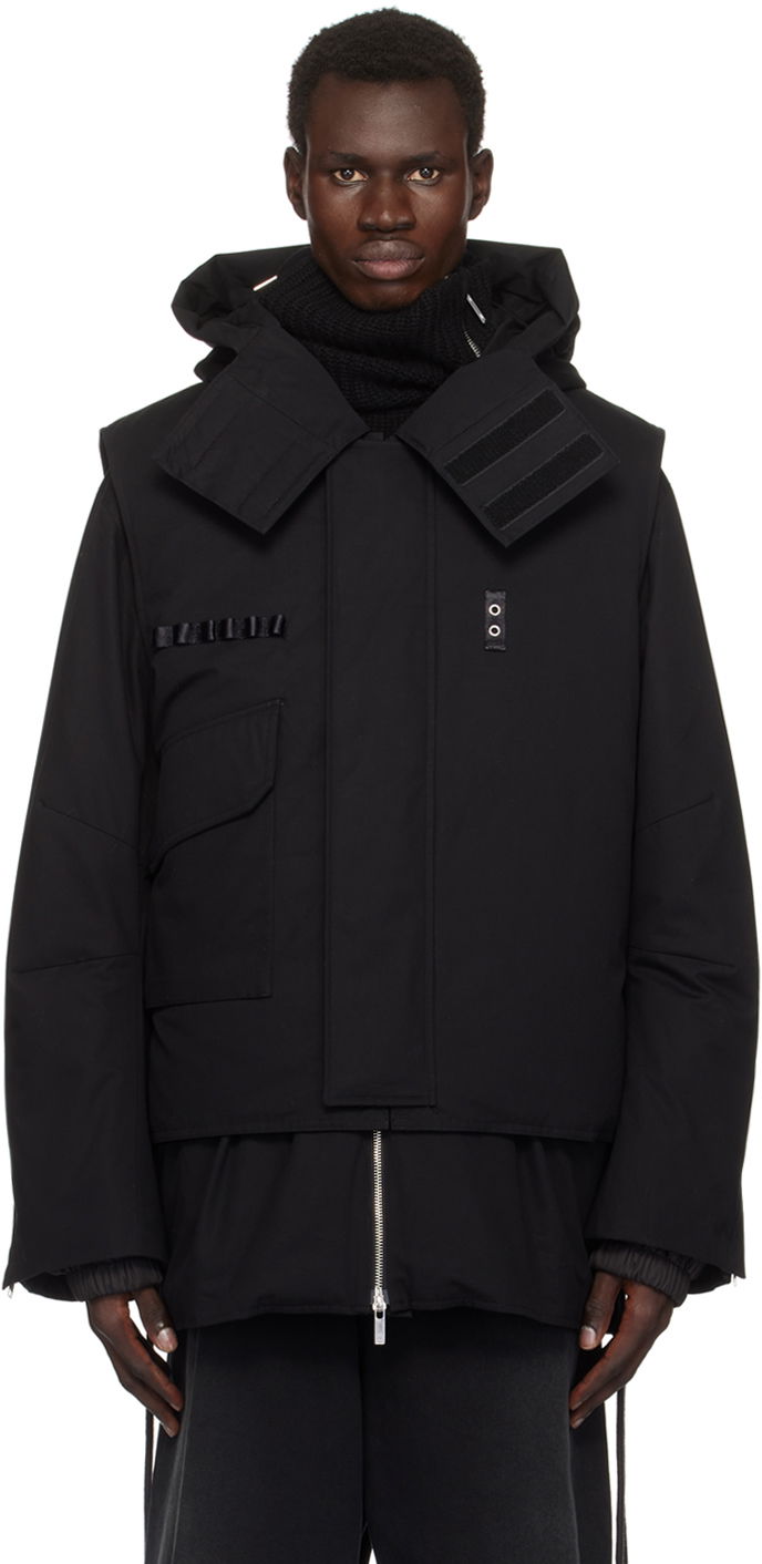 Parka Helmut Lang Helmut Lang Arctic Double Puffer Down Jacket & Vest Crna | O07HM402