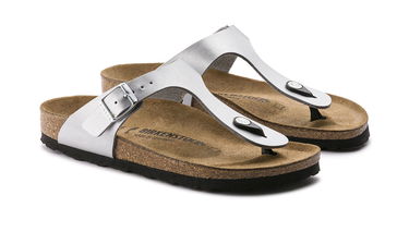Tenisice i cipele Birkenstock Birkenstock Gizeh Birko-Flor Silver Narrow Fit Metalik | 43853, 3