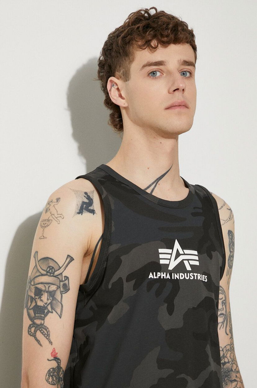 Majica bez rukava Alpha Industries Camouflage Tank Top Siva | 126566C.125