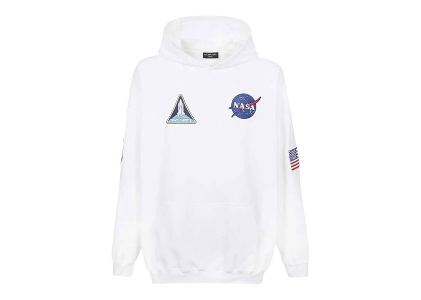 Dukserice Balenciaga NASA x Hoodie White Bijela | 651799TKVD89040