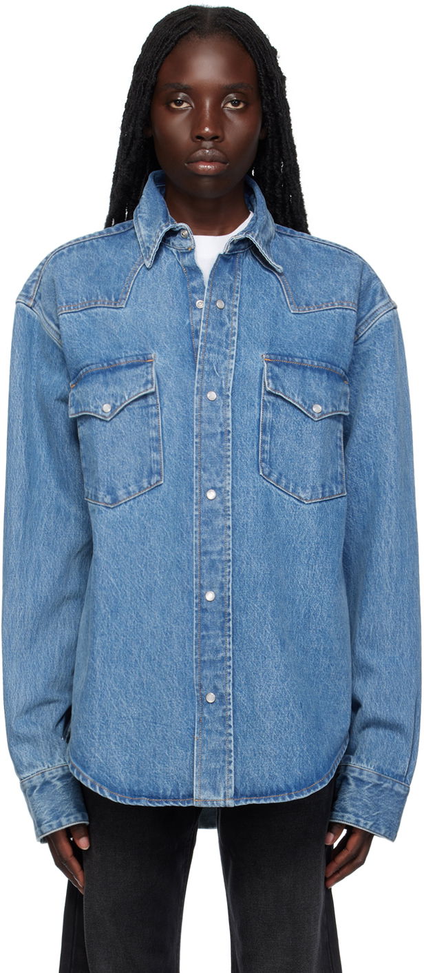 Košulja VETEMENTS Flap Pocket Denim Shirt Plava | VL18SH250N