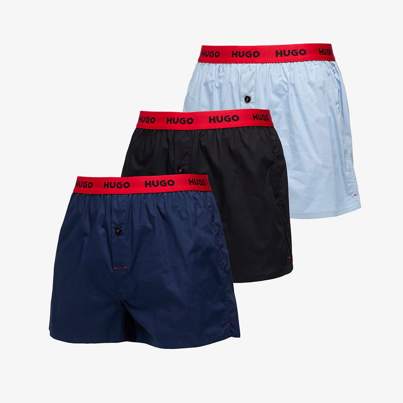Bokserice BOSS HUGO BOSS Woven Boxer Shorts, 3-Pack Crna | 50532565-974