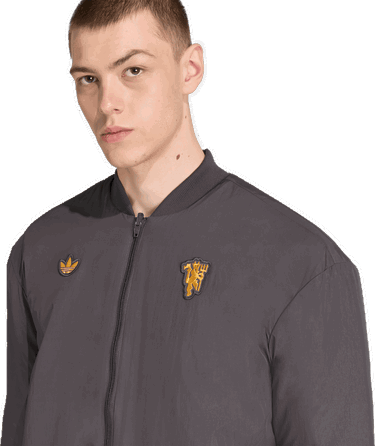 Bomber jakna adidas Performance Manchester United Terrace Icons Bomber Jacket Siva | JN2831, 3