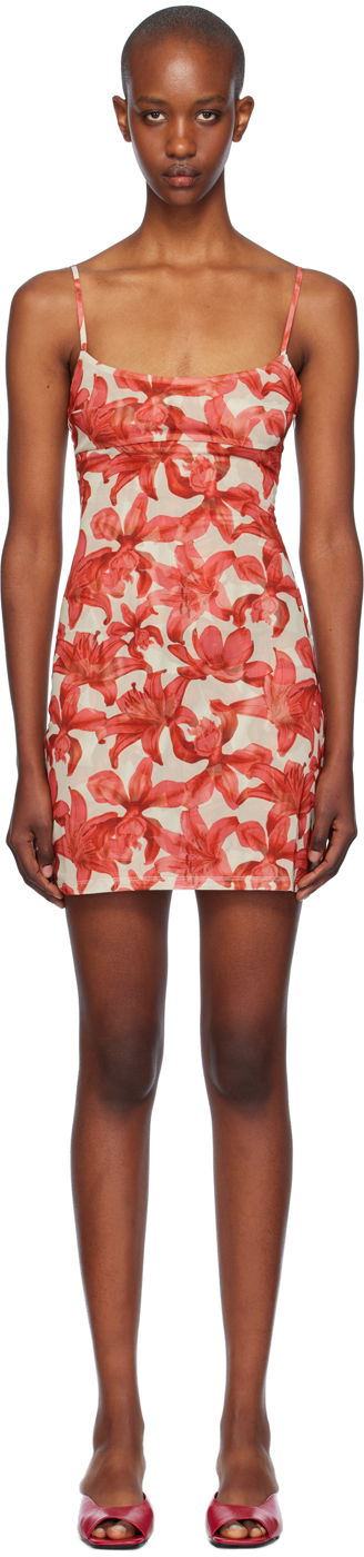Haljina Miaou Miaou Anya Floral Print Mini Dress Crvena | 5026PM1OAL