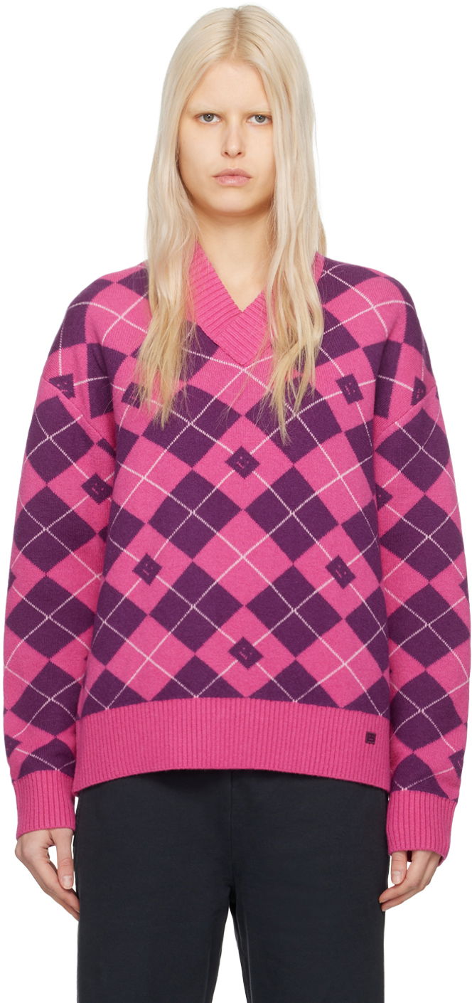 Džemper Acne Studios Argyle Sweater Ružičasta | C60086-