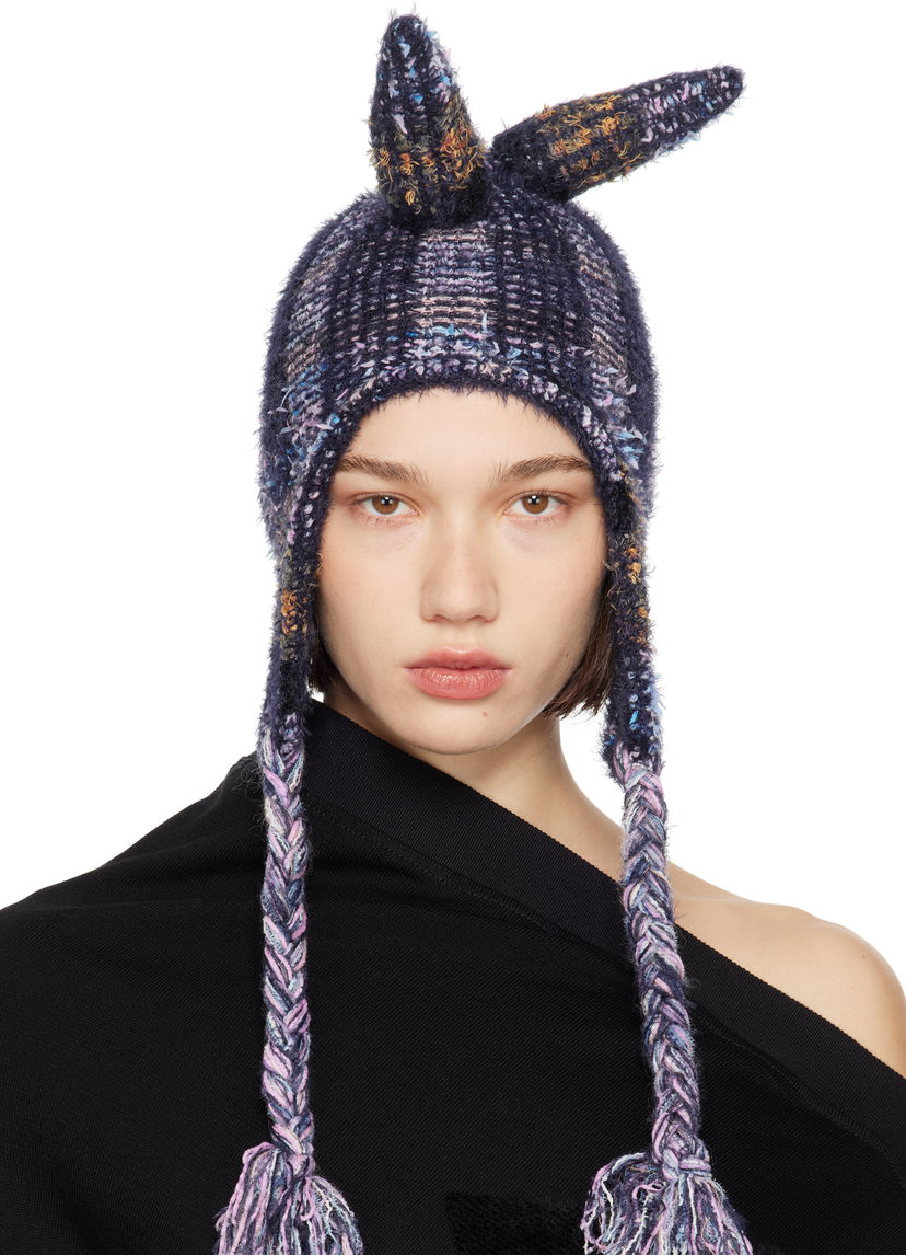 Kapica Collina Strada Collina Strada Vitelli Edition Spiky Knit Bunny Beanie with Braided Tassels Višebojno | XXV1015