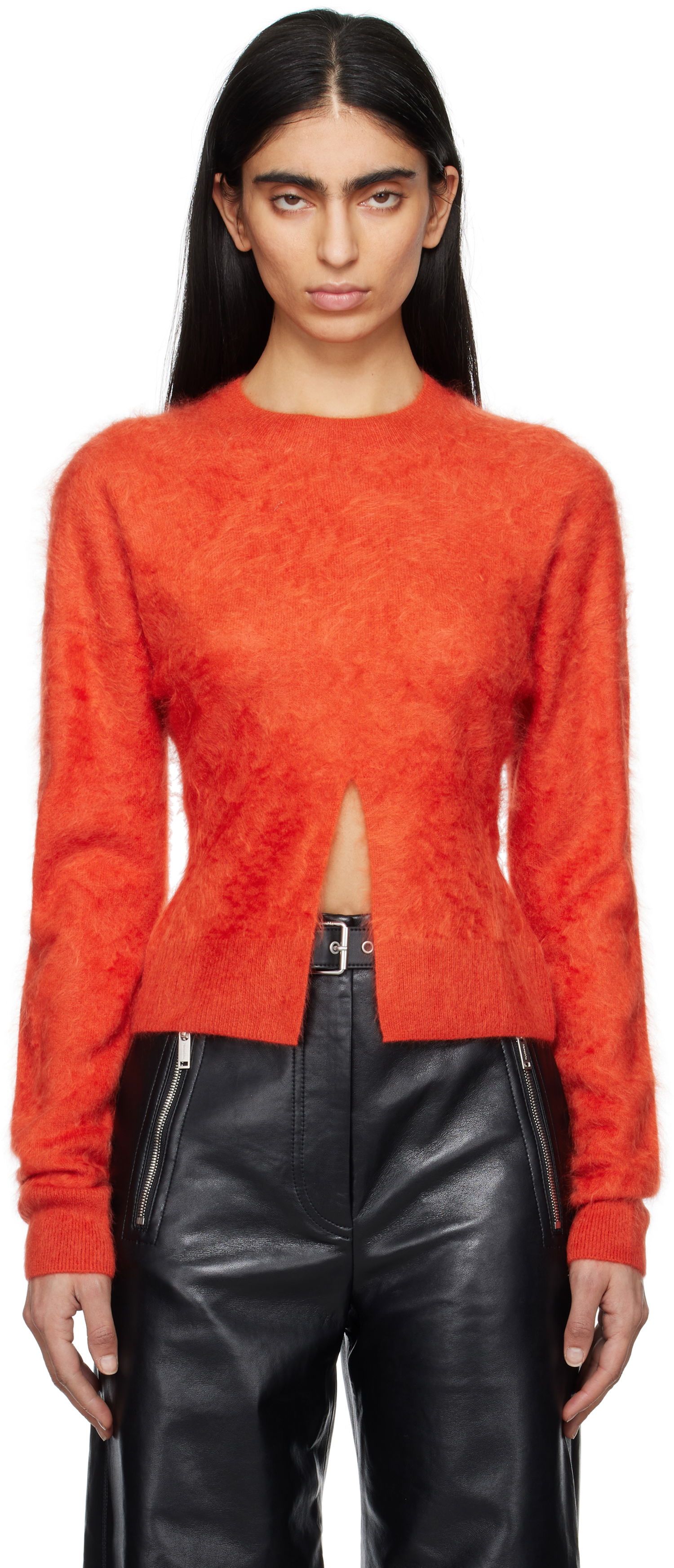 Džemper Nanushka Nanushka Kloe Fuzzy Crewneck Sweater Narančasta | NW25RSSW10222, 0