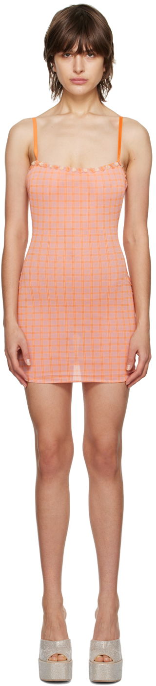 Haljina GUIZIO Guizio Check Mini Dress Narančasta | DGS21D1001_PLD