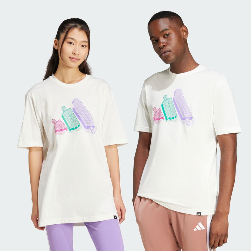 Majica kratkih rukava adidas Performance Lounge Ice Graphic Tee Bijela | JJ4020