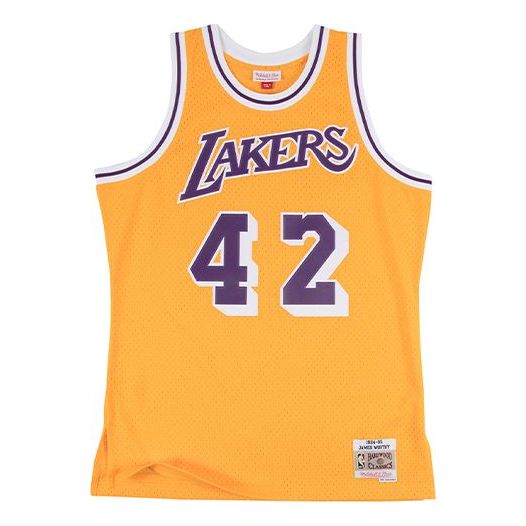 Majica bez rukava Mitchell & Ness Los Angeles Lakers James Worthy Swingman Jersey Žuta | SMJYAC18090-LALLTGD84JWO