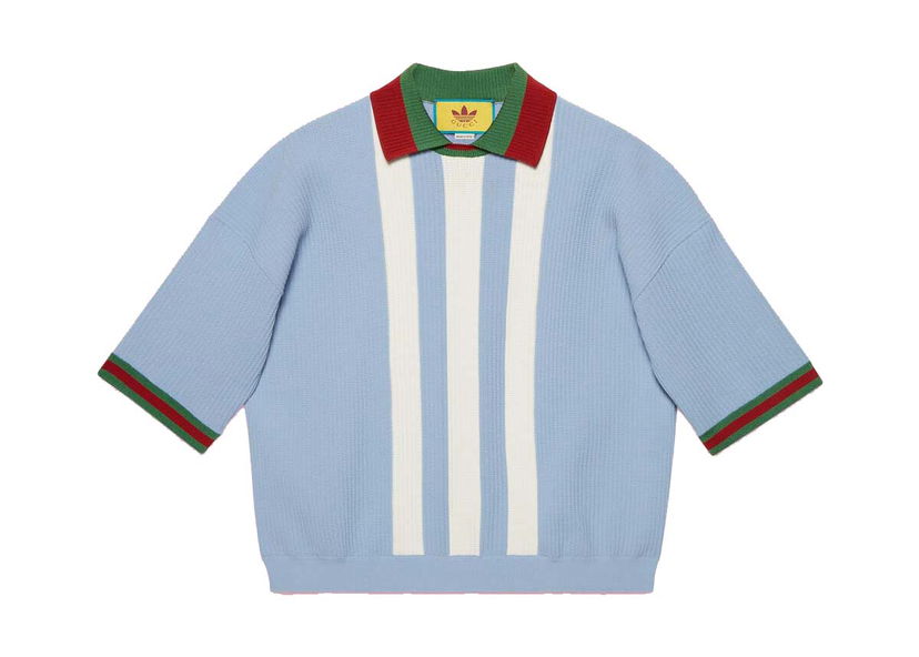 Polo majica Gucci adidas x Viscose Polo Light Blue Plava | ‎700482 XKCDS 4748