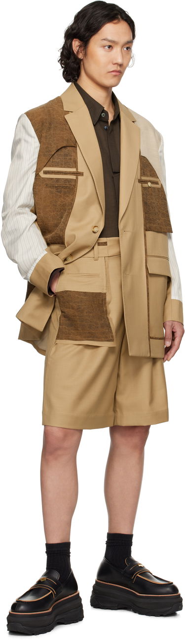 Kratke hlače Feng Chen Wang Feng Chen Wang Deconstructed Patchwork Shorts Bež | FUS19ST02K, 3