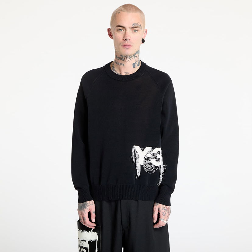 Dukserice Y-3 Logo Knit Crew Sweatshirt Crna | JL8752