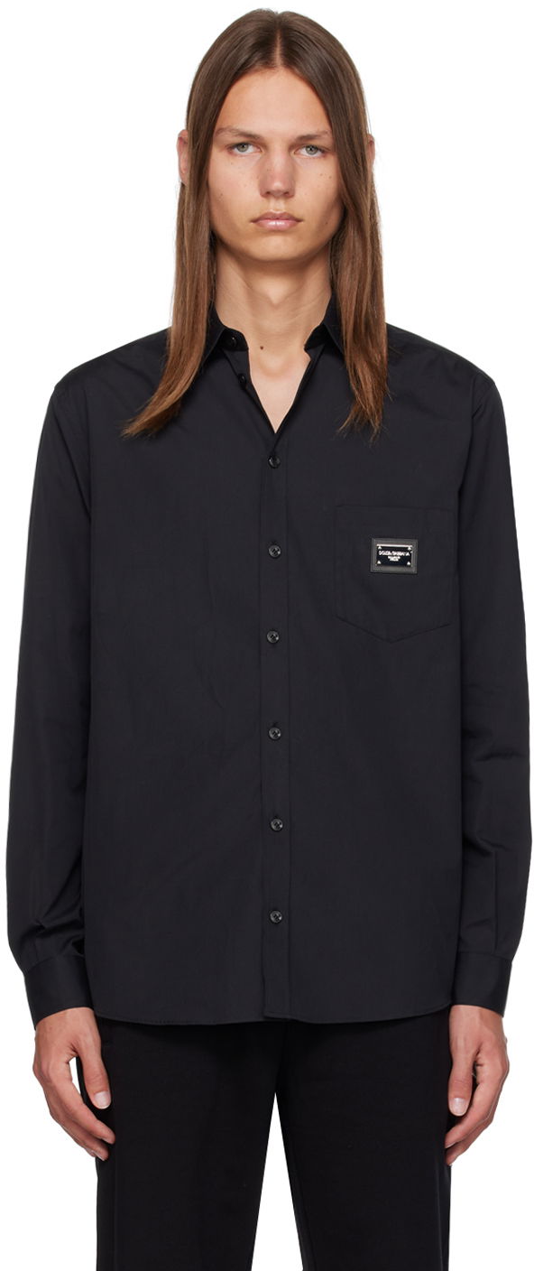 Košulja Dolce & Gabbana Black Martini-Fit Shirt Crna | G5JG4TFU5U8