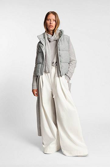 Prsluk BOSS Padded gilet in virgin wool and cashmere Siva | 50547894, 1