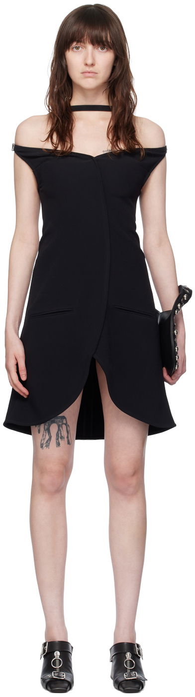 Haljina Courrèges Courrèges Ellipse Off-Shoulder Minidress Crna | 224CRO383VI0013