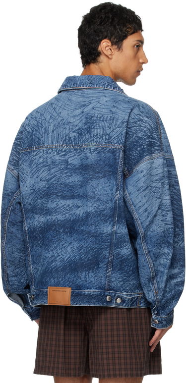 Jakna Alexander Wang Alexander Wang Graffiti Oversized Denim Trucker Jacket Plava | 6DC3252831, 2