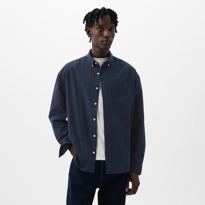 Košulja GAP Shirt Standard Logo Oxford Shirt Tapestry Navy XS Crna | 887258-01
