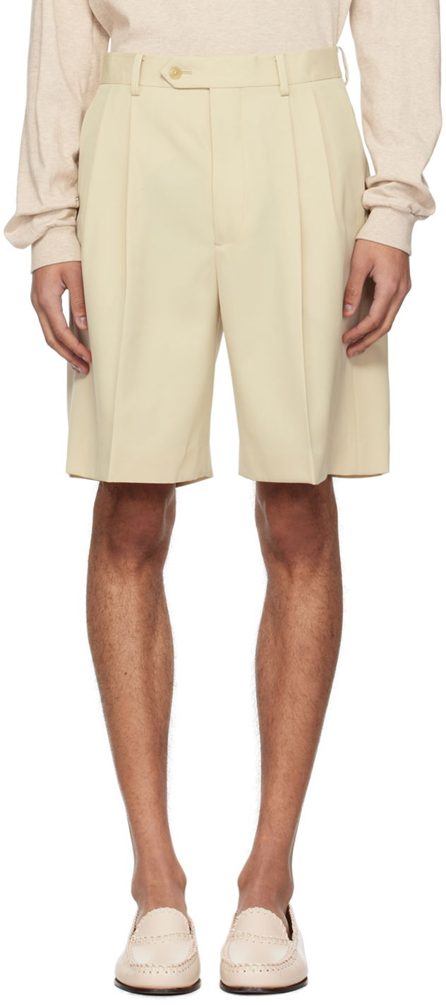 Kratke hlače AURALEE Auralee Light Pleated Shorts Bež | A24SP04MG