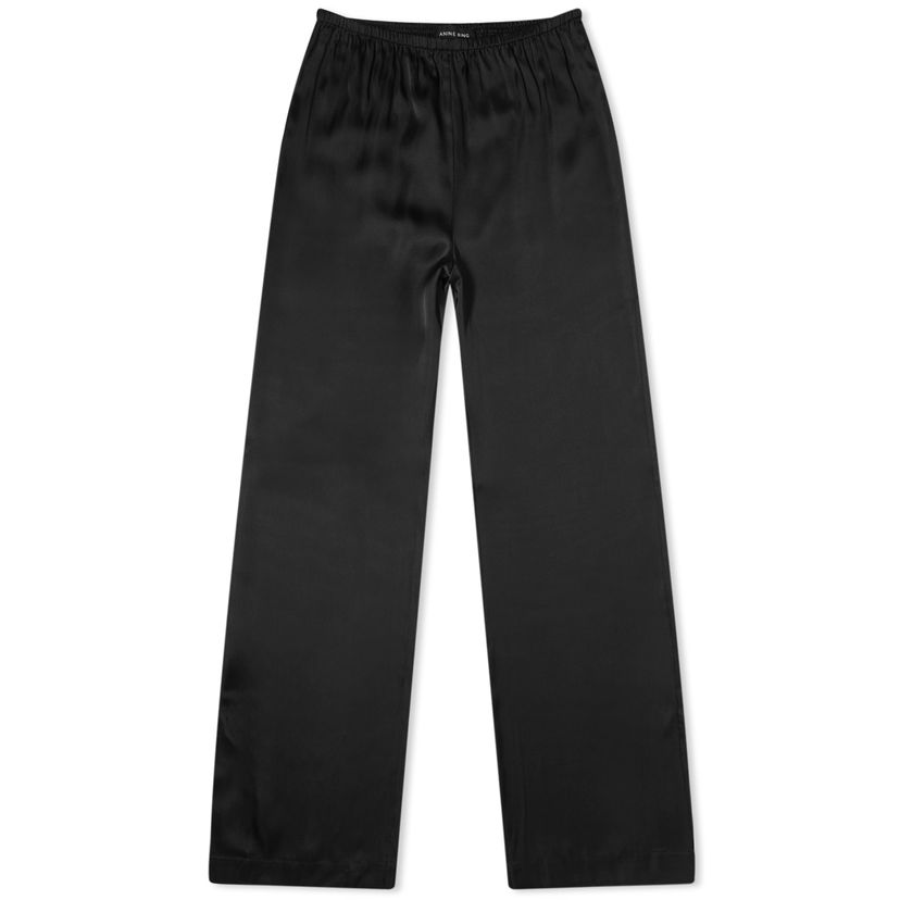 Hlače Anine Bing Aden Black Satin Pants Crna | A-03-3353-000