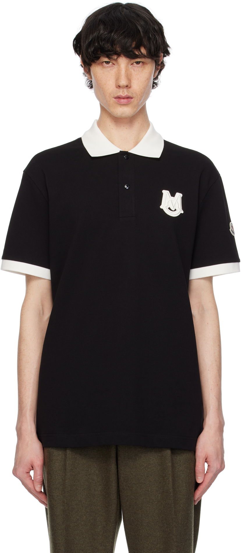 Polo majica Moncler Archivio Short Sleeve Polo Crna | K10918A0000589A16