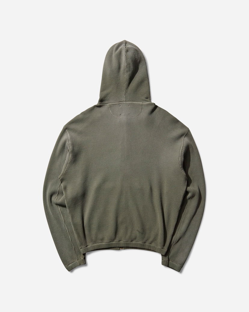 Dukserice ROA Sun Faded Waffle Zip Up Hoodie Zelena | RBMW0513FA340 GRN0012