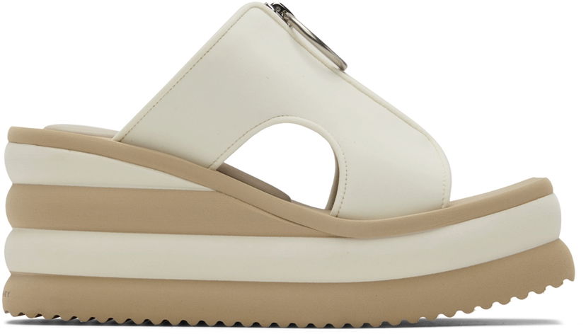 Haljina Stella McCartney Stella McCartney Scuba Slide Wedge Sandals Bijela | 810059AF00U0