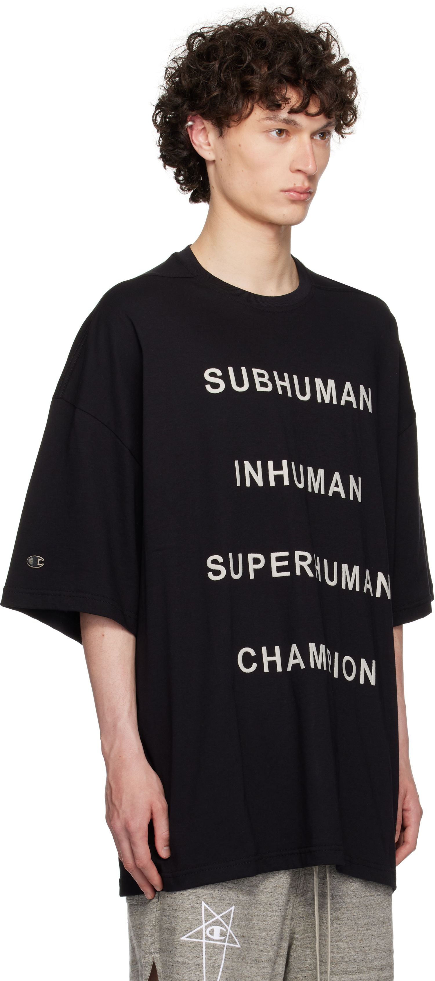 Majica kratkih rukava Rick Owens Rick Owens Champion Edition Tommy T-Shirt Crna | CM01E1675 CHJG JERSEY, 1