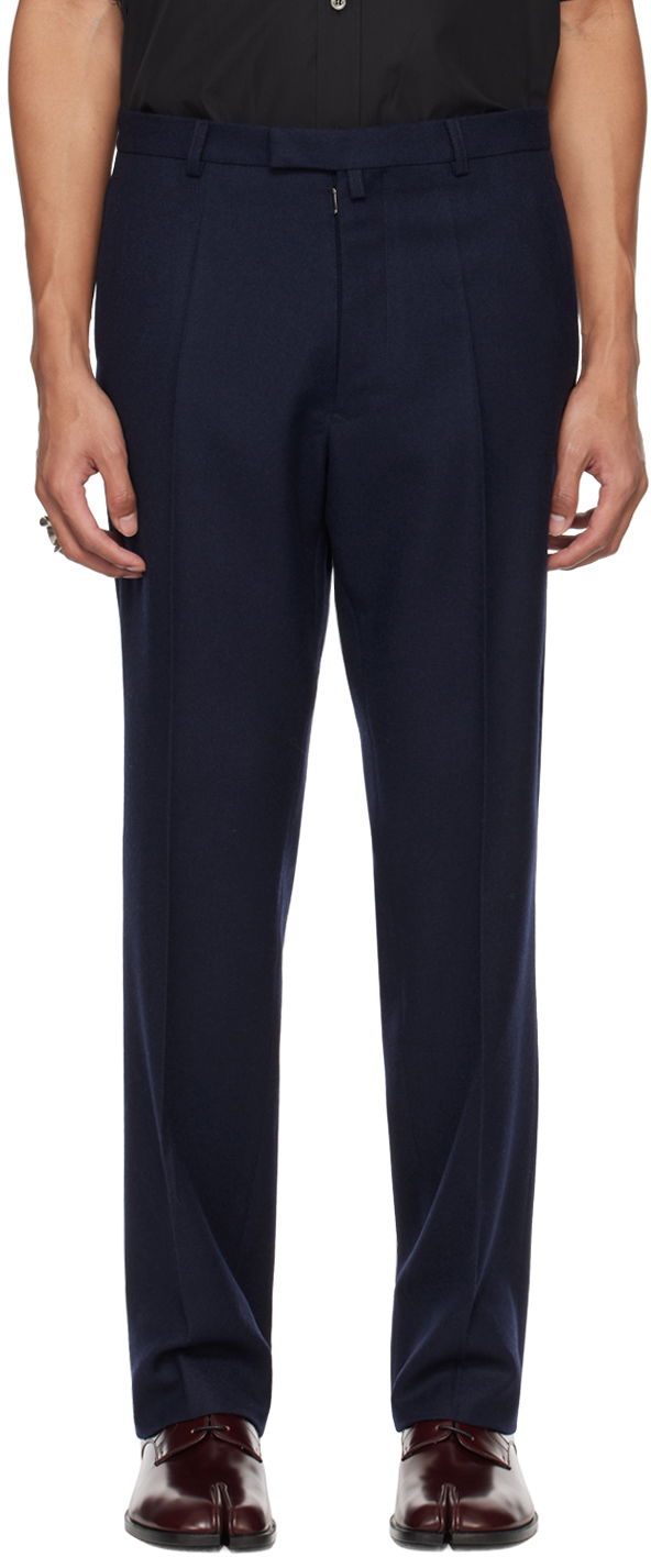 Hlače Maison Margiela Pleated Trousers Tamnoplava | SI1KA0009 S60309