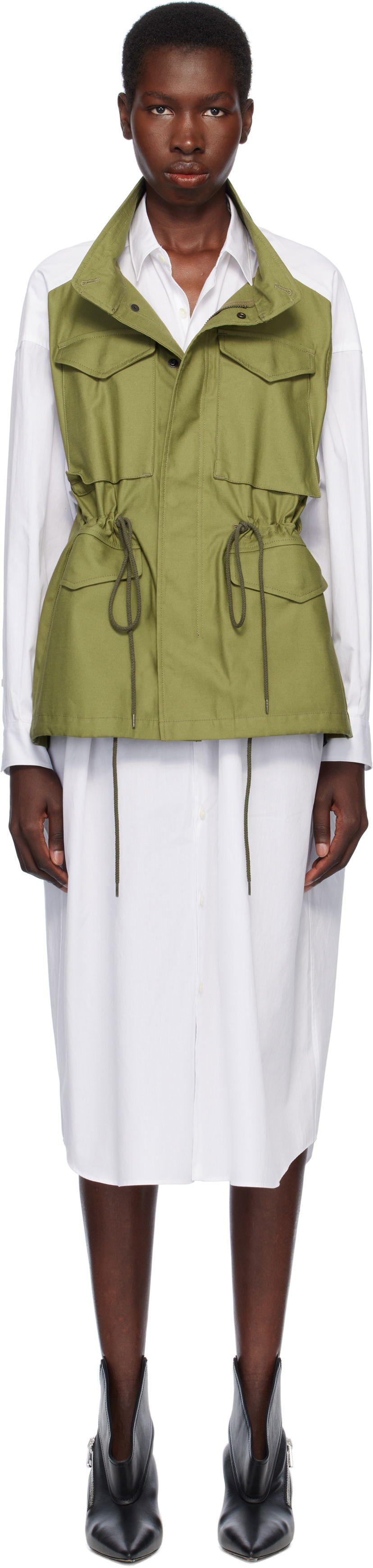 Prsluk Junya Watanabe Junya Watanabe Shirt Midi Dress Zelena | JO-O028-051