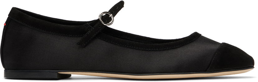 Odjeća Aeyde Aeyde Uma Satin Toe-Cap Ballerina Flats Crna | A11-FL-RKLS08FL169-SS25-800-067