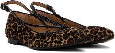 Tenisice i cipele A.P.C. A.P.C. Katie Leopard Print Calf Hair Ballerina Flats Smeđa | PXBUM-F53309, 3