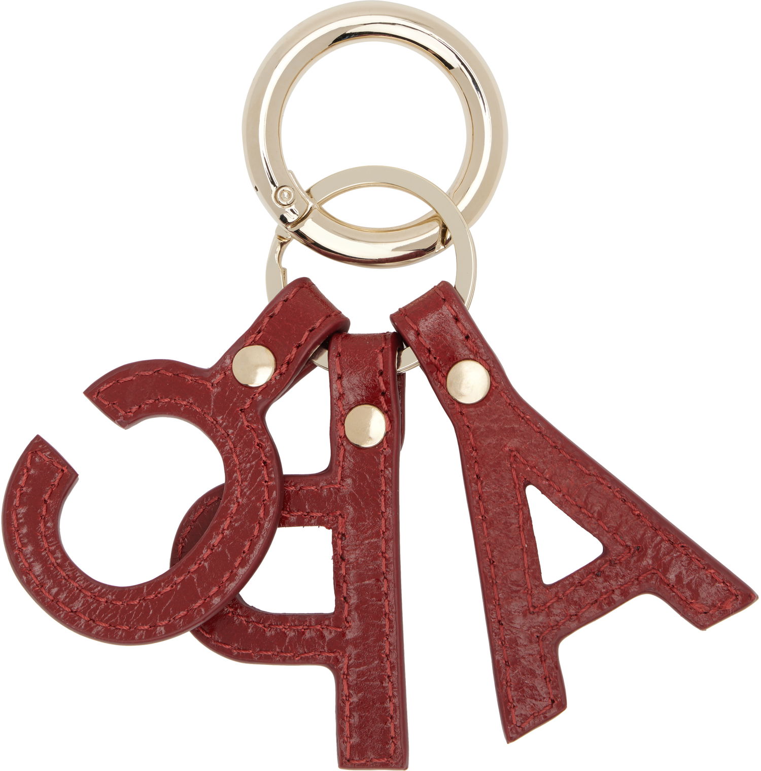 Privjesci za ključeve A.P.C. A.P.C. Lettres 'A.P.C.' Leather Keychain Crvena | PXCCK-F63656, 1
