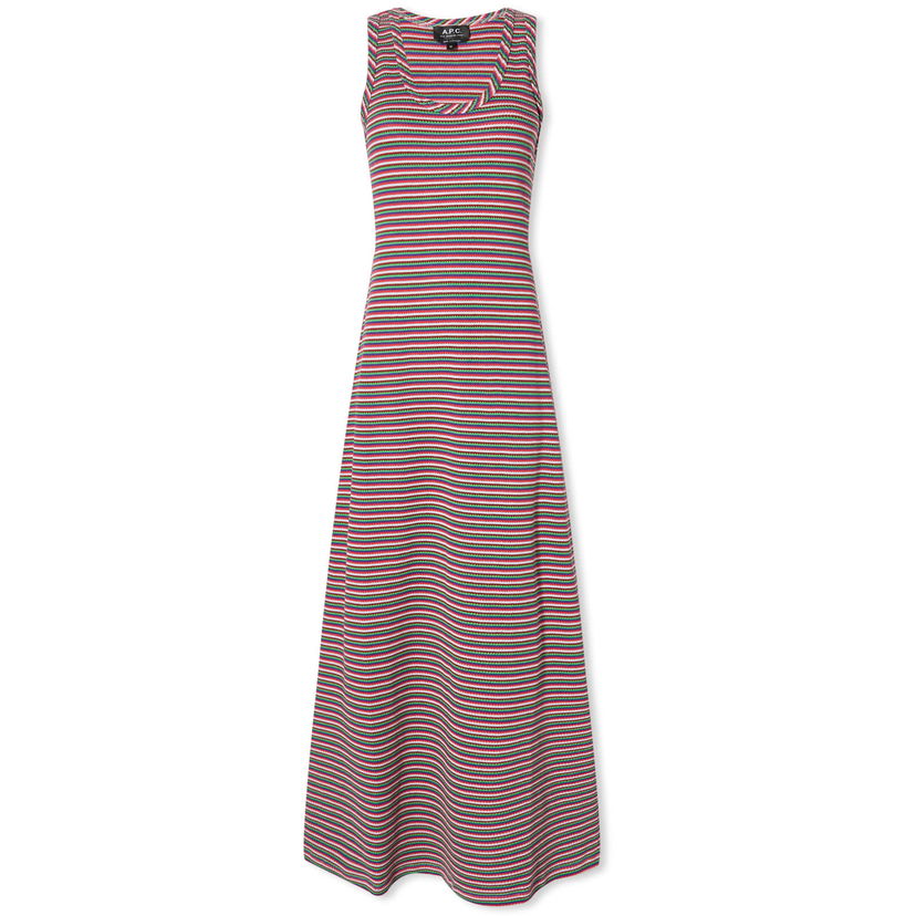 Haljina A.P.C. Shelly Striped Maxi Dress Crvena | COGCG-F35096-FAG