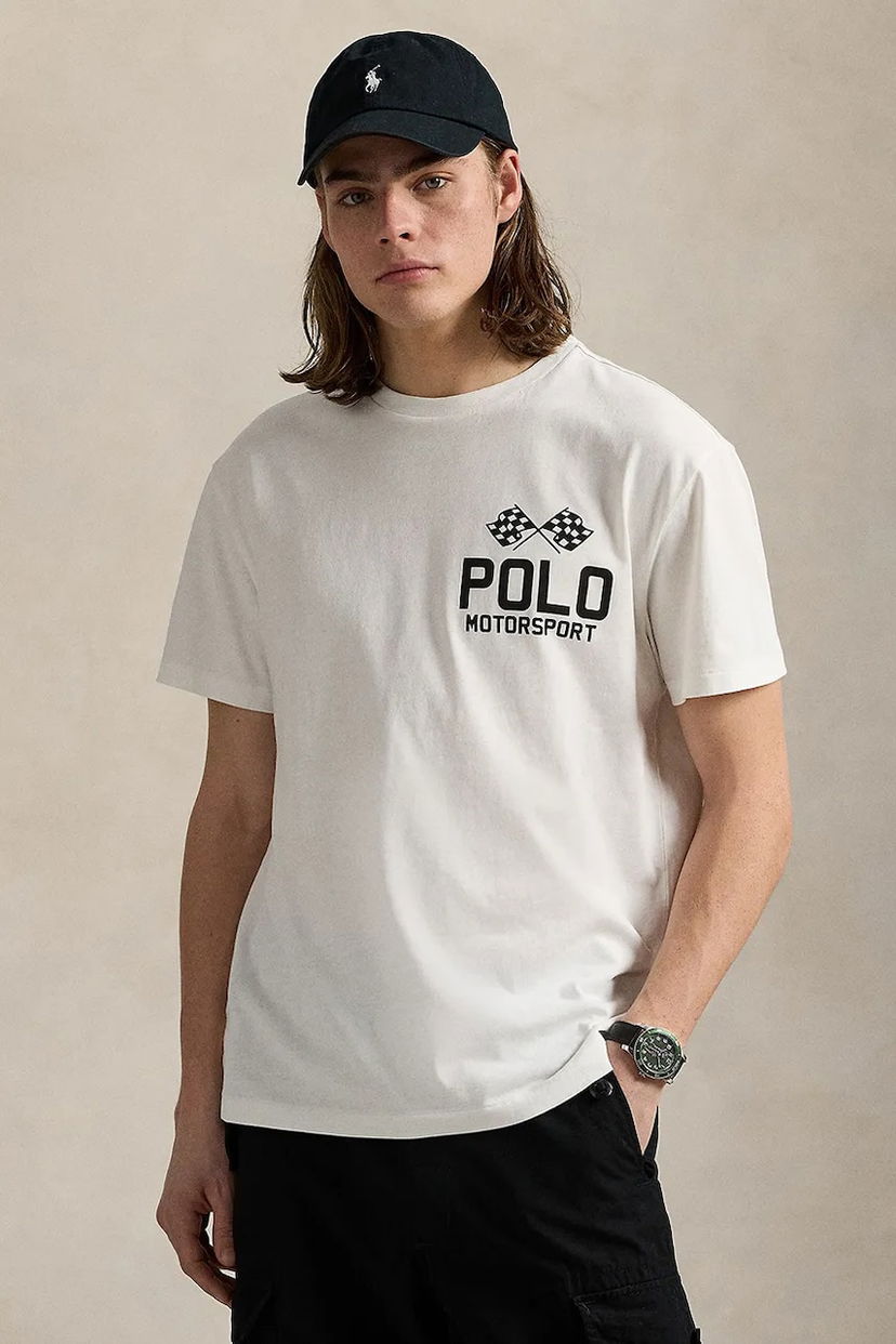 Majica kratkih rukava Polo by Ralph Lauren Polo Ralph Lauren Motorsport Graphic T-Shirt Bijela | 710972611