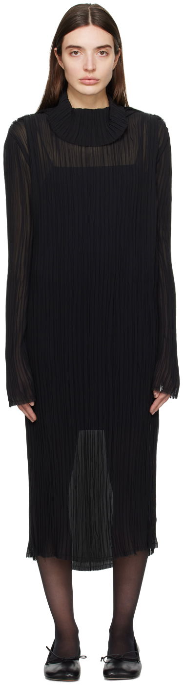 Haljina Maison Margiela MM6 Sheer Midi Dress Crna | S52DG0010 S78565