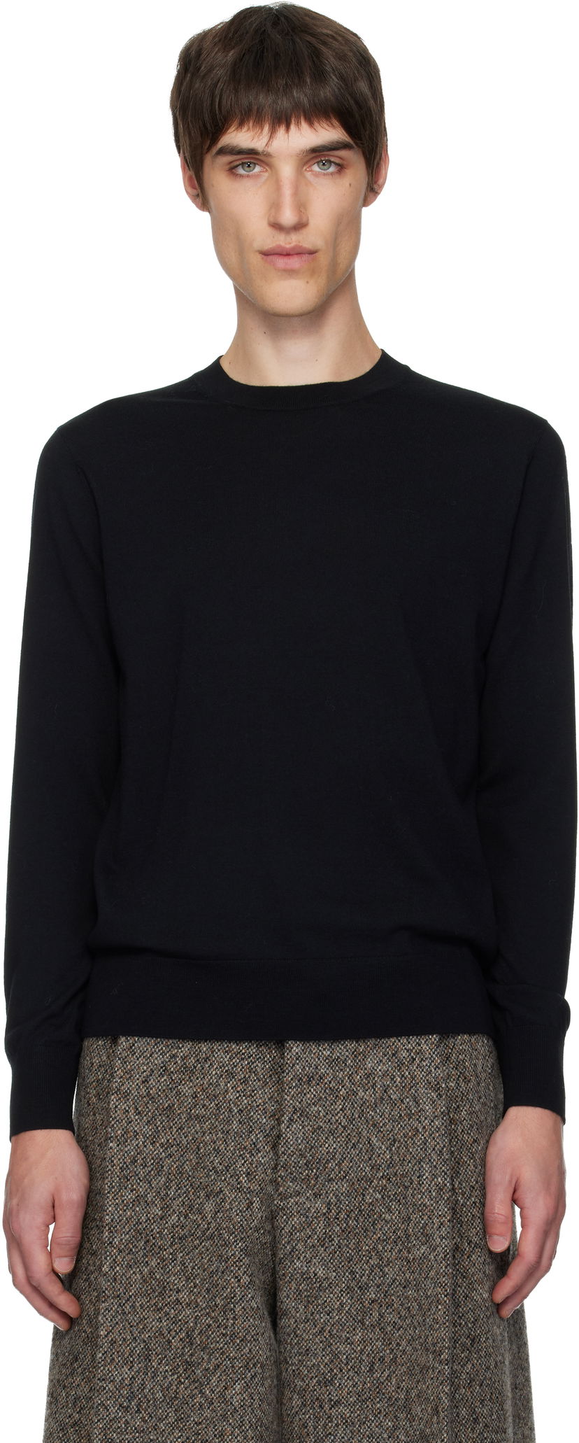 Džemper Dries Van Noten Dries Van Noten Merino Wool Crewneck Sweater Crna | 252-021244-2700