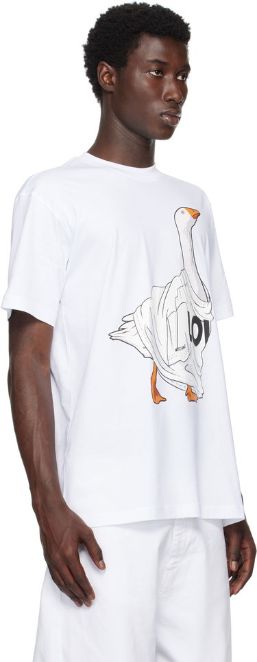 Majica kratkih rukava Moschino Moschino Goose Graphic Organic Cotton T-Shirt Bijela | 252ZZ071152411001, 1