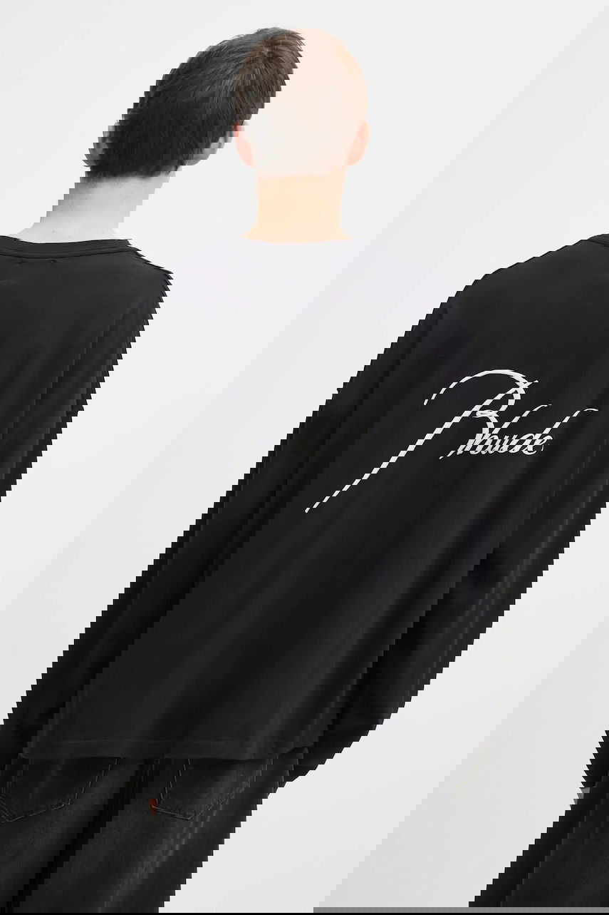 Majica kratkih rukava Rhude Classique reverse Cotton Long-Sleeve T-Shirt Crna | RHFW25TT10012, 0