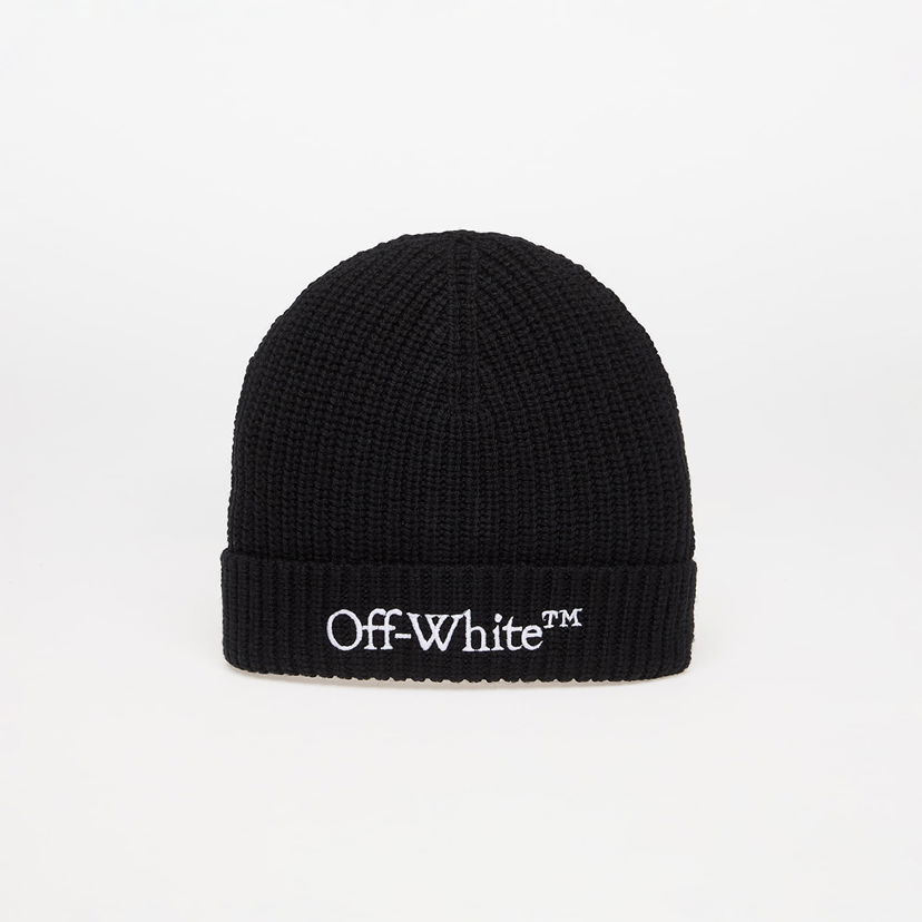Kapica Off-White Off-White Bookish Classic Knit Beanie Crna | OMLC041C99KNI0031001