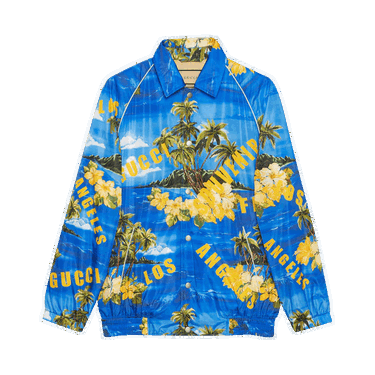 Jakna Gucci Printed Nylon Jacket Plava | 694137 ZAJI0 4216, 0