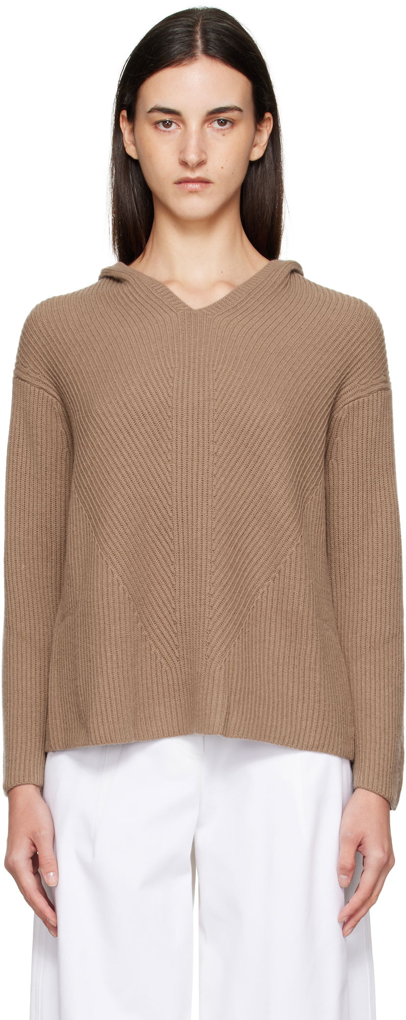Dukserice Max Mara Max Mara Falcone Knit Hoodie Smeđa | 2529366031600